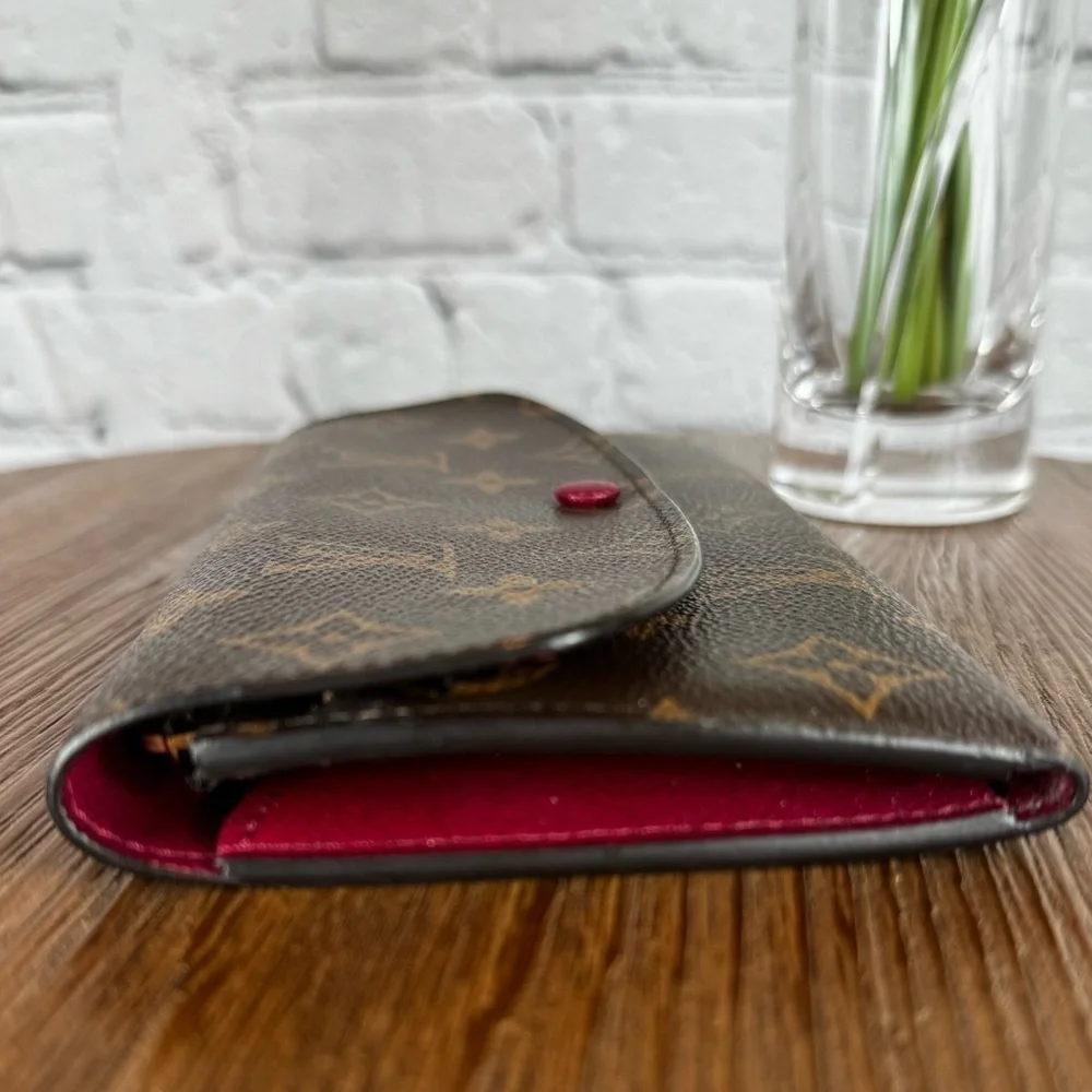 Louis Vuitton Emilie Wallet with Pink Lining and Accents